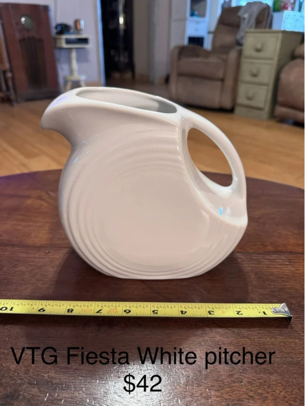 Vintage Fiesta White Pitcher
